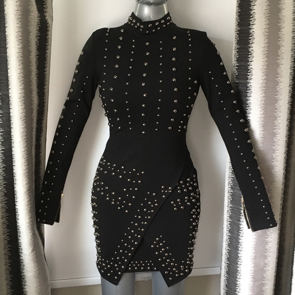 SOLD OUT! Stunning Sexy Bodycon Dress in Black - M - Picture 1 of 7